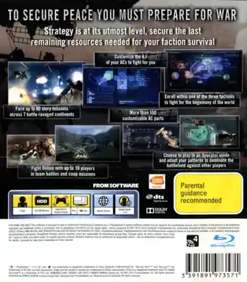 Armored Core - Verdict Day (USA) (v1.02) (Disc) (Update) box cover back